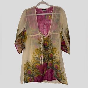 VENUS Pink Sheer Beach Tunic